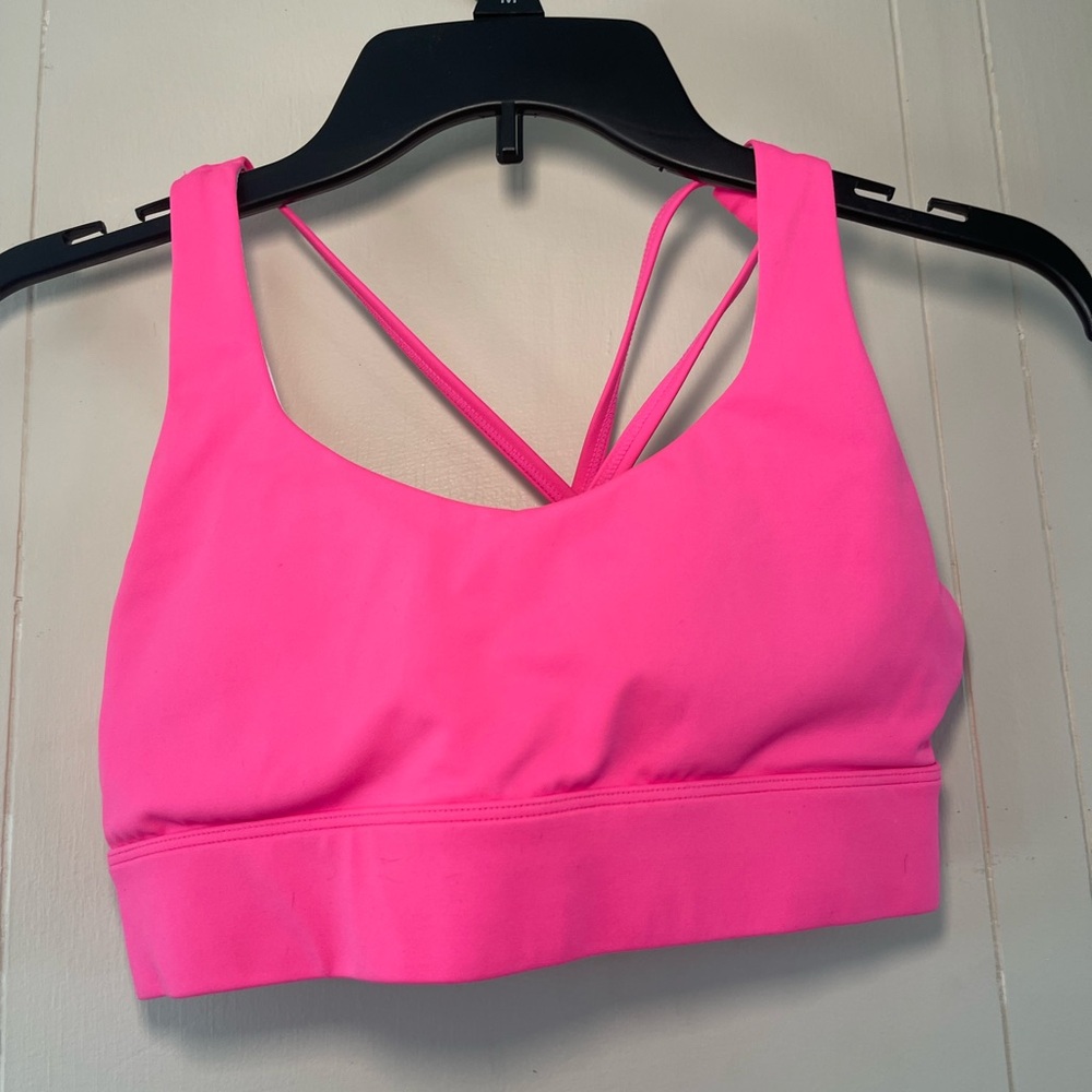 Pink sports bra